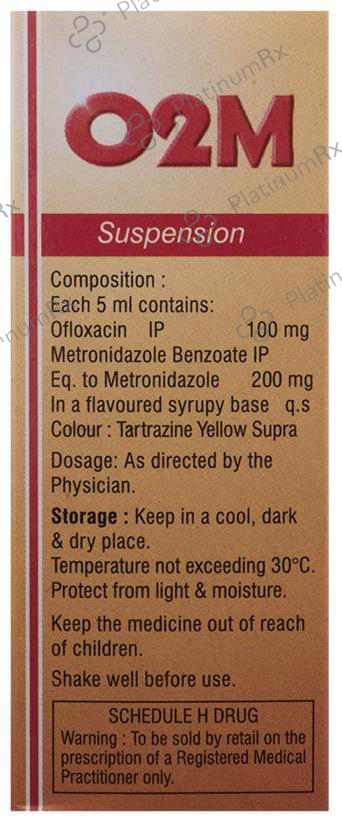 O2 M 200/100mg Oral Suspension 60ml: View Uses, Side Effects, Price and ...