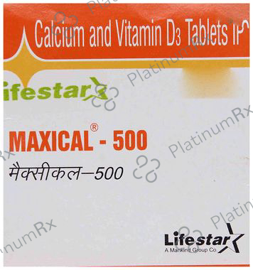 Maxical 500 500mg/250IU Tablet 15s | Uses, Price & Substitutes