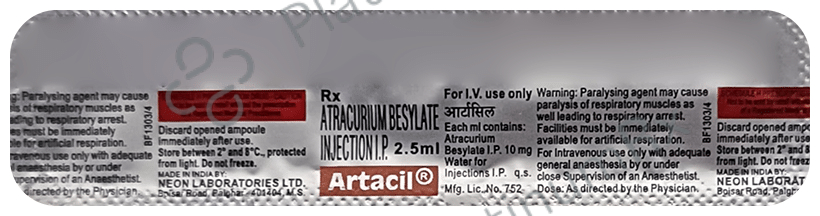 Buy Artacil 10mg Injection 1X2.5ml Online: Uses, Side Effects and Price ...