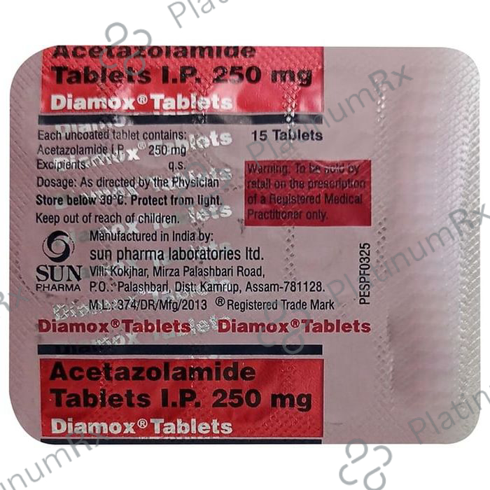 Diamox 250mg Tablet 15s – Save 31% on Substitute Medicine