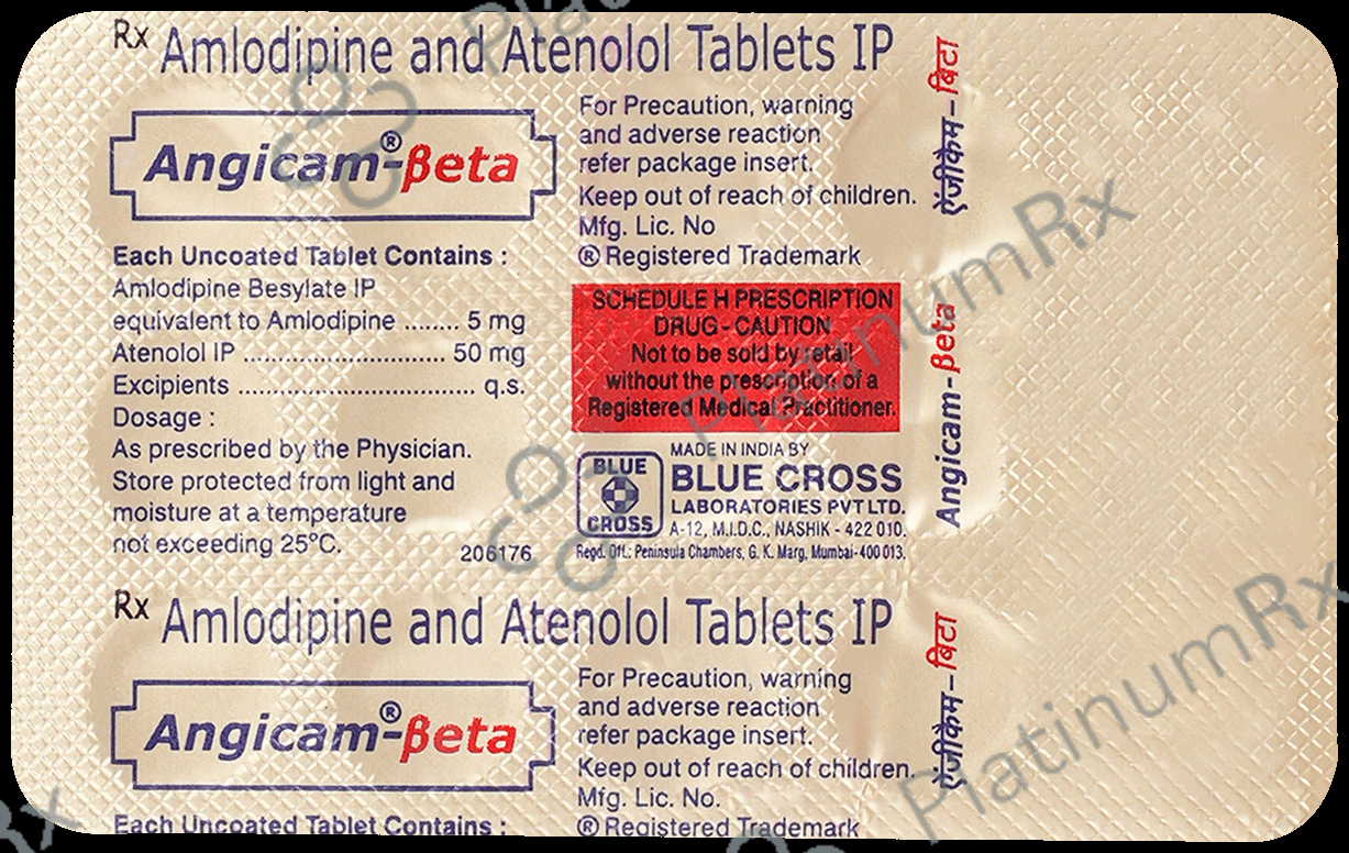 Angicam Beta 5/50mg Tablet 15s - Save 1% on Substitute Medicine