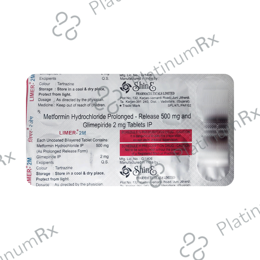 Limer 2 M 2/500mg Tablet 10s: View Uses, Side Effects, Price and ...