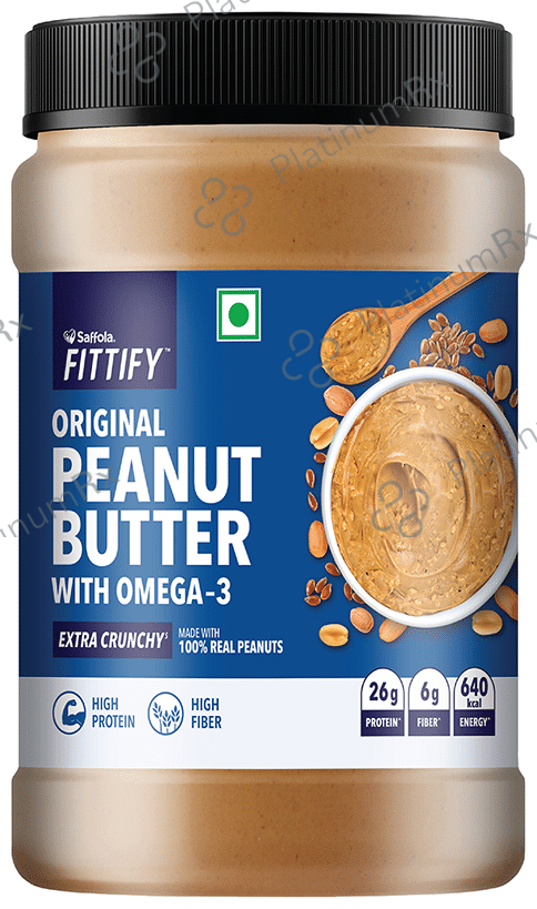Saffola Fittify Original Peanut Butter with Omega 3 Extra Crunchy: View ...