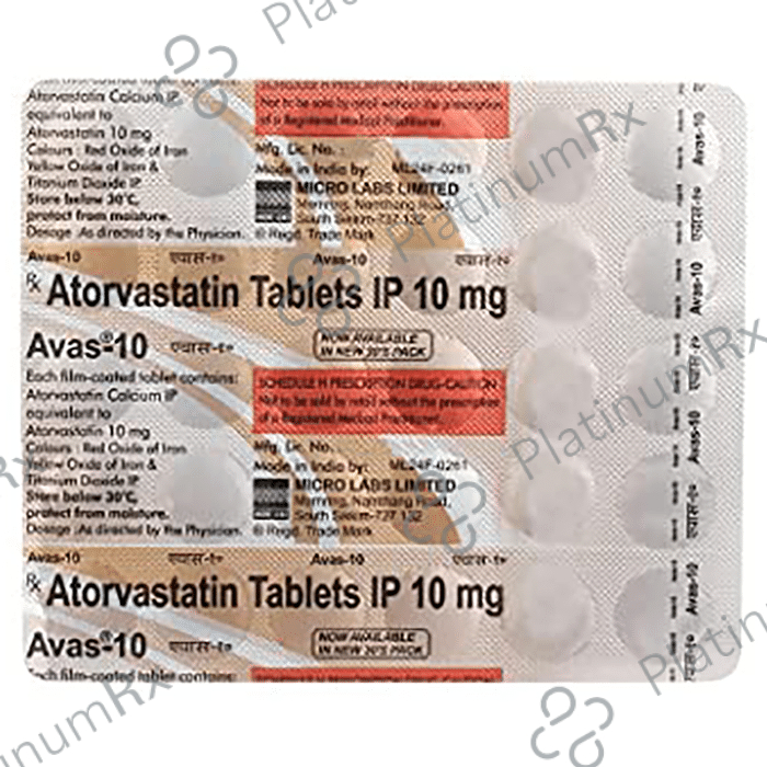 Avas 10mg Tablet 30s: View Uses, Side Effects, Price and Substitute ...
