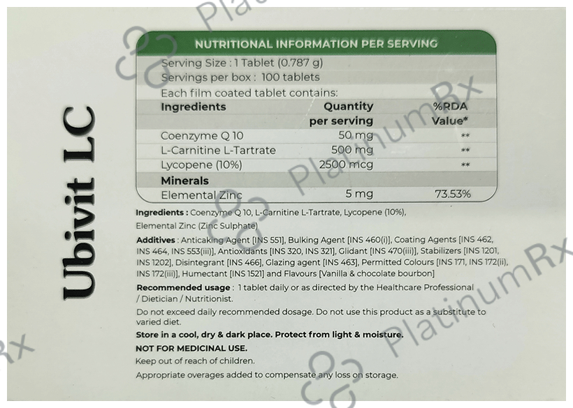 ubiquinone l-carnitine & lycopene tablets uses in hindi Coenzyme Q10 | Coenzyme q10 Benefits | CoQ Forte Capsule | Antioxidant capsules Ubisure Tablet: Buy strip of