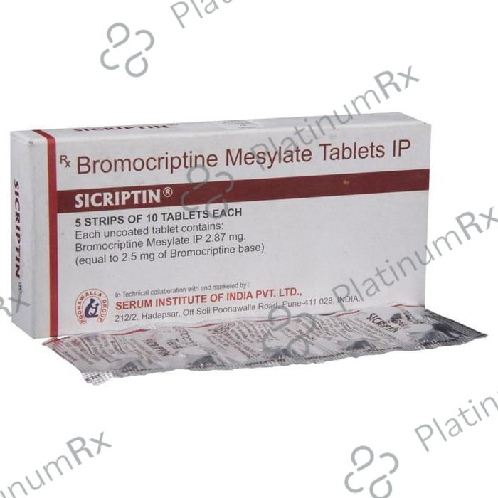 Sicriptin 2.5mg Tablet 10s: View Uses, Side Effects, Price and ...