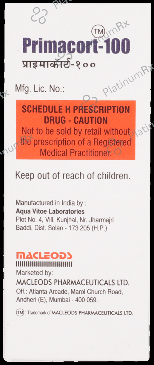 Primacort Primacort 100mg Injection 5ml: View Uses, Side Effects, Price and ...