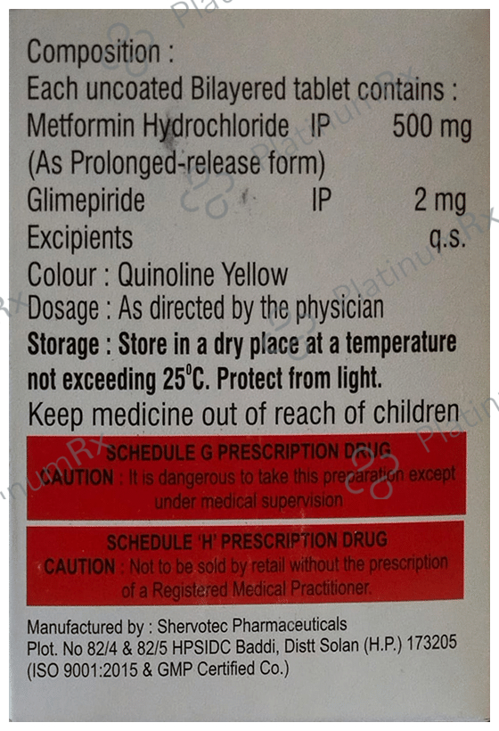 Agremet G 2/500mg Tablet PR 10s: View Uses, Side Effects, Price and ...