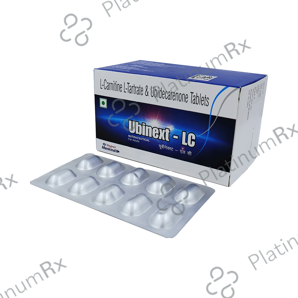 ubidecarenone & l carnitine tablets UBIDECARENONE (CO ENZYME Q10) + L- CARNITINE L-TARTRATE + L- GLUTHATHIONE +  EICOSAPENTAENOIC ACID TABLET Manufacturer and Supplier in India main image 0