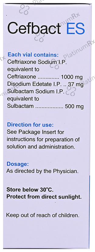 Cebaf Injector Cefbact ES Injection 1ml: View Uses, Side Effects, Price and Substitute ...