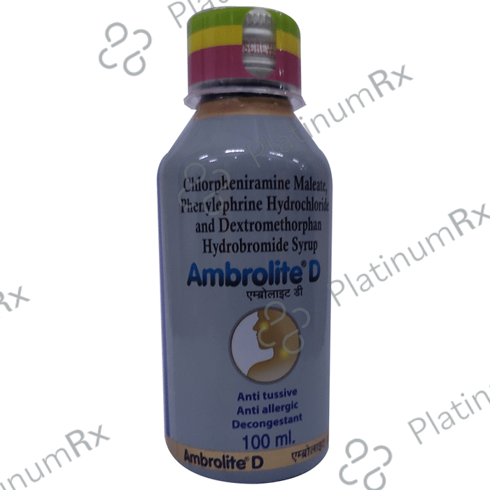 Ambrolite D 2/10/5mg Syrup 100ml | Uses, Price & Substitutes