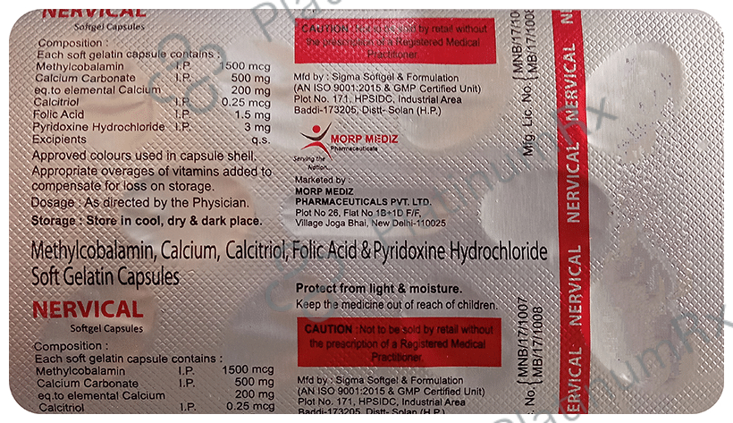 Nervical Softgel Capsule: View Uses, Side Effects, Price and Substitute ...