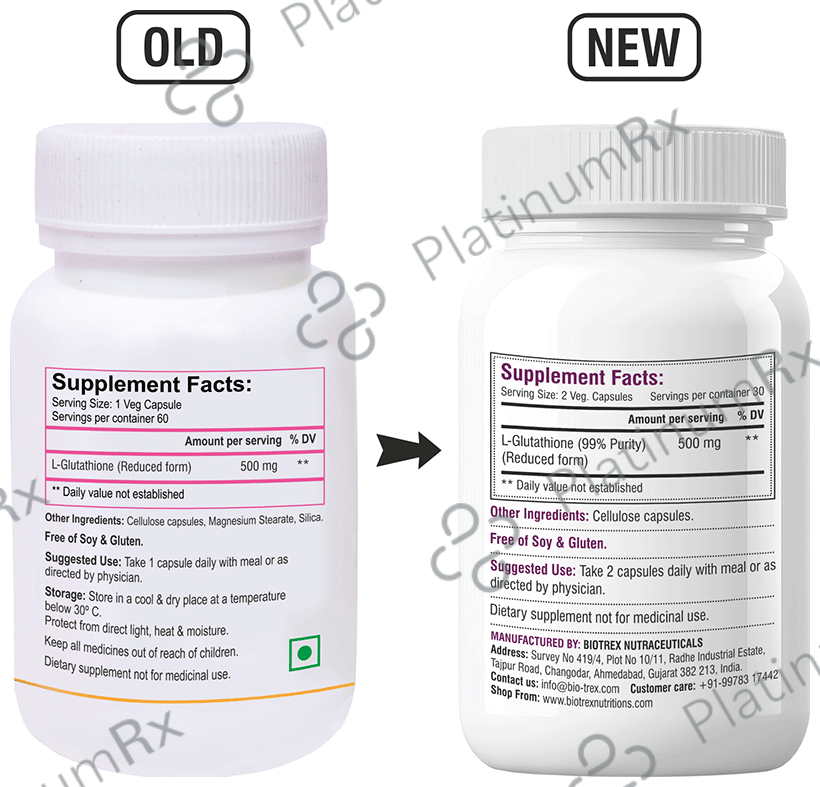 Biotrex Glutathione 500 mg Veg Capsule: Uses, Side Effects, Price & Substitutes