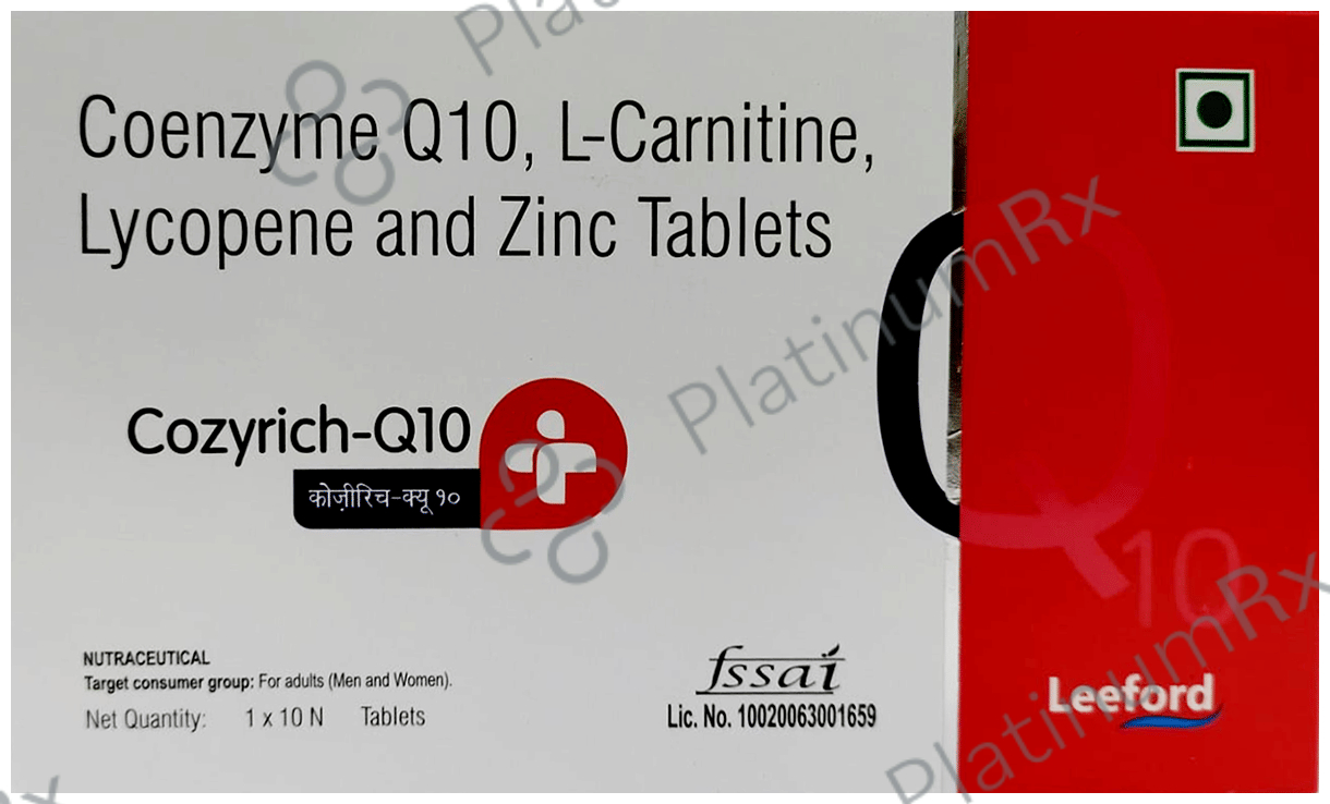 coenzyme q10 l carnitine lycopene and zinc tablets Leeford Cozyrich-Q10 Tablet: Uses, Side Effects, Price & Substitutes ra Tenor/Low (C4-E4) Color:Black Zaguta 2 (6 sessions),