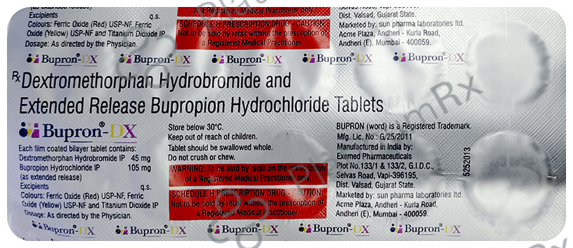 Bupron DX Tablet 10s: View Uses, Side Effects, Price and Substitute ...