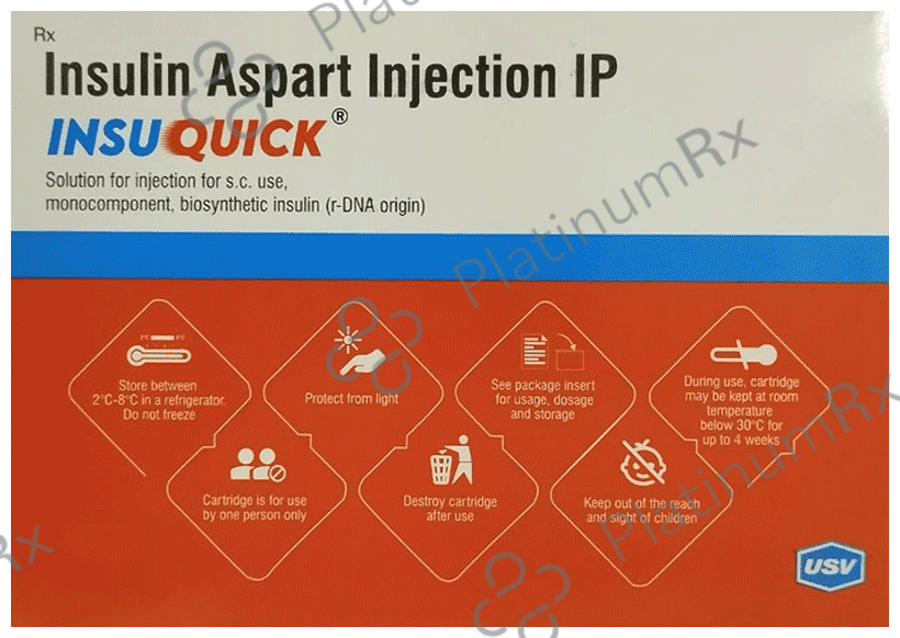 InsuQuick (100 IU/ml) (1*3ml Cartridge / Injection): View Uses, Side ...
