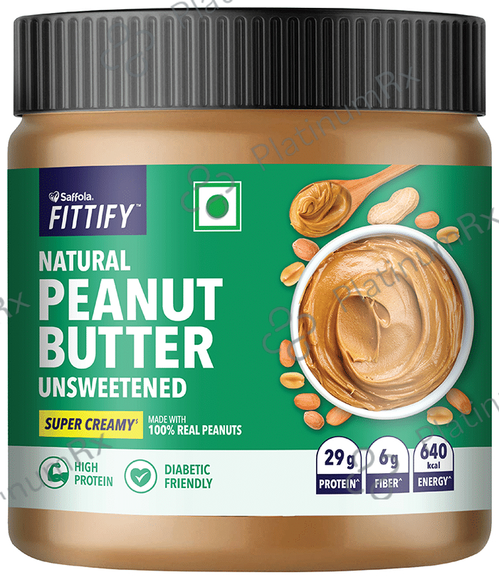 Saffola Fittify Natural Peanut Butter Unsweetened Super Creamy 340 gm ...