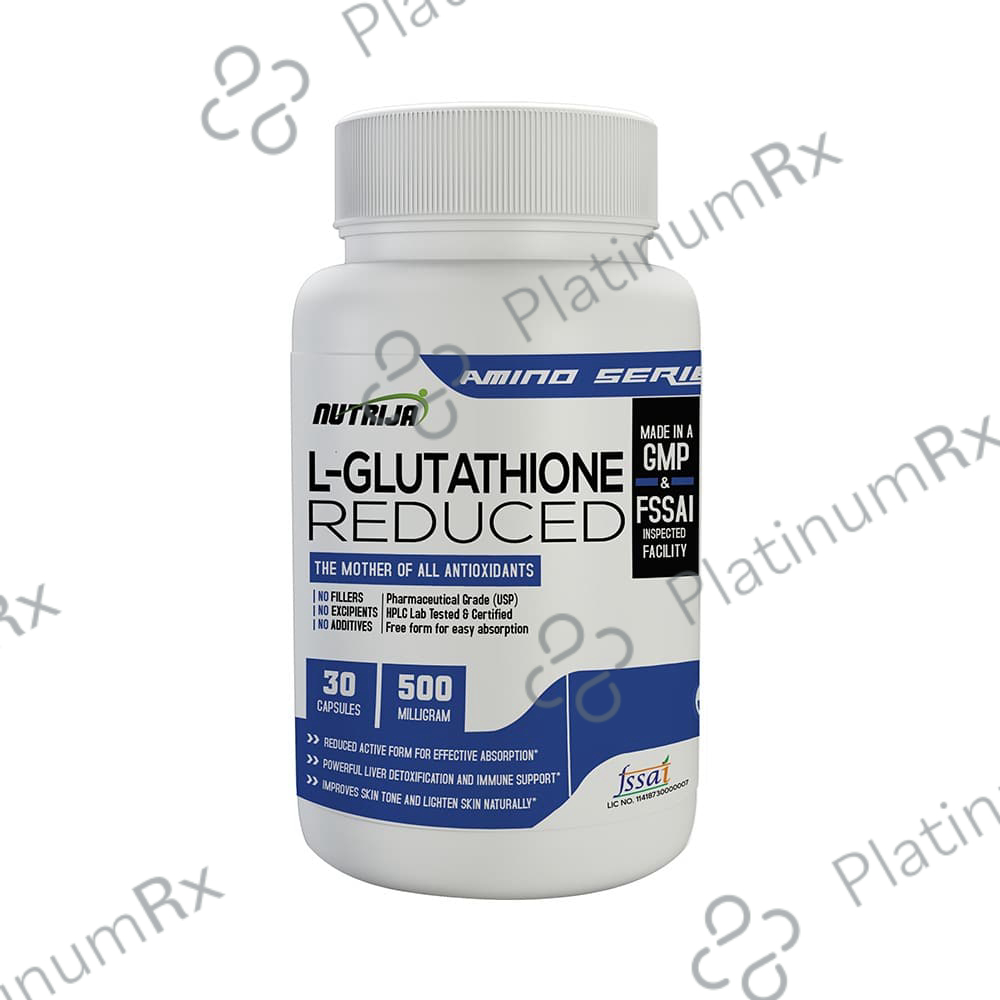 l glutathione reduced 50 mg Nutrija L-Glutathione 500mg Capsule: Uses, Side Effects, Price & Substitutes Size:5ml Glass Cat Supplements & Vitamins 344 Alpha-Liponsäure unterstützt antioxidative