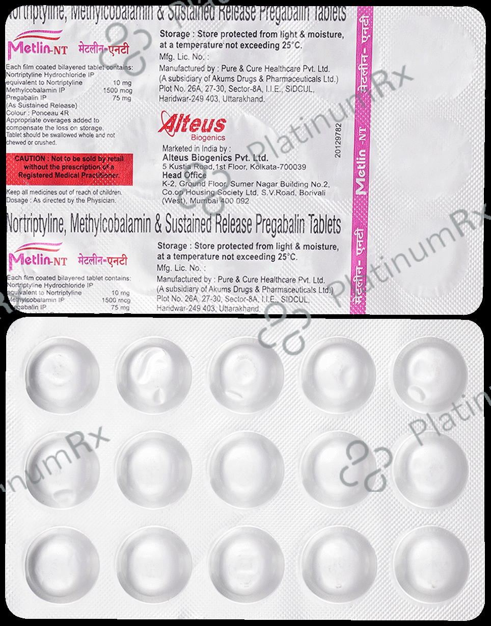 Metlin NT Tablet SR 15 Tablet SR: View Uses, Side Effects, Price and ...