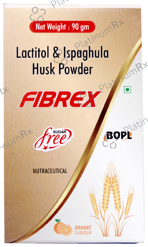 Fibrex 3.5/10gm Husk Powder Orange Flavour Sugar Free Granules 90gm ...