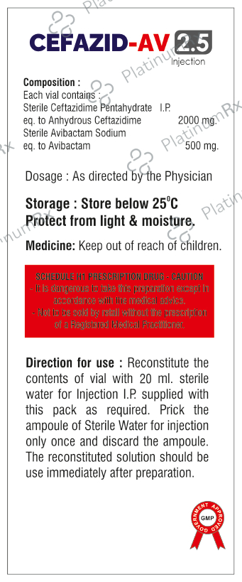 Cefazid AV 2.5gm Injection 1s: View Uses, Side Effects, Price and ...