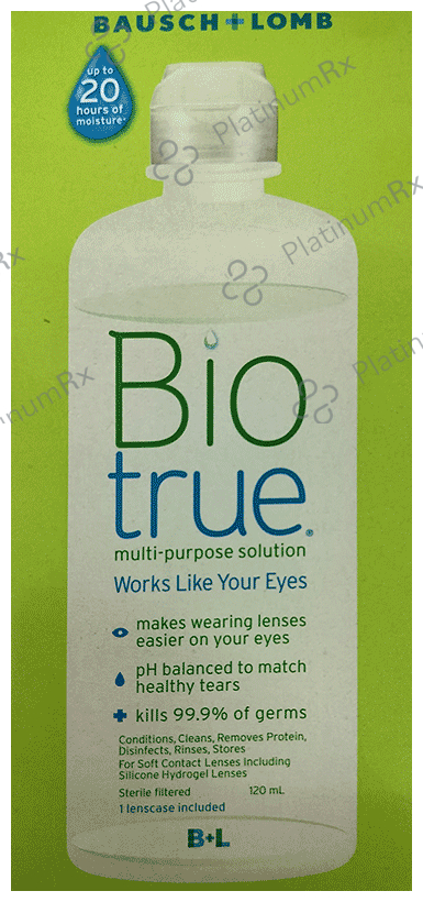 Buy Bio True Multi Purpose Lens Solution 120ml Online: Uses, Side ...