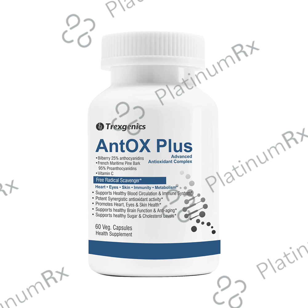 Trexgenics Antox Plus Bilberry Pine Bark Veg. Capsules: View Uses