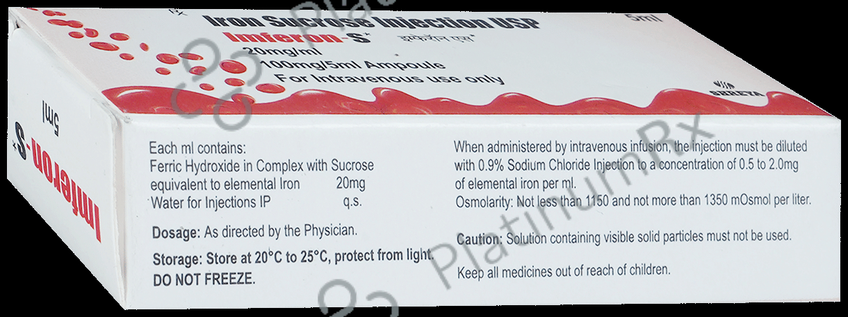 Imferon S 20mg Injection 5ml | Uses, Price & Substitutes