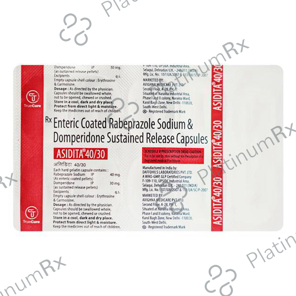 Asiditaa 40/30mg DSR Capsule 10s: View Uses, Side Effects, Price and ...