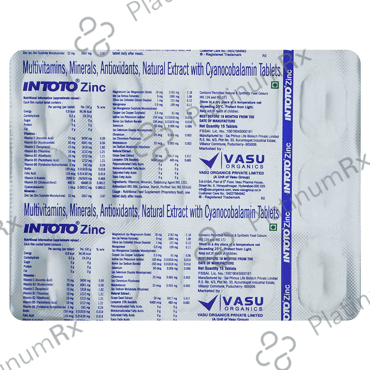 Buy Intoto Zinc Tablet 15s Online: Uses, Side Effects and Price ...