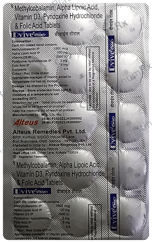 Dfive Tablet Buy Dvive Total Tablet 15s Online: Uses, Side Effects and Price ...