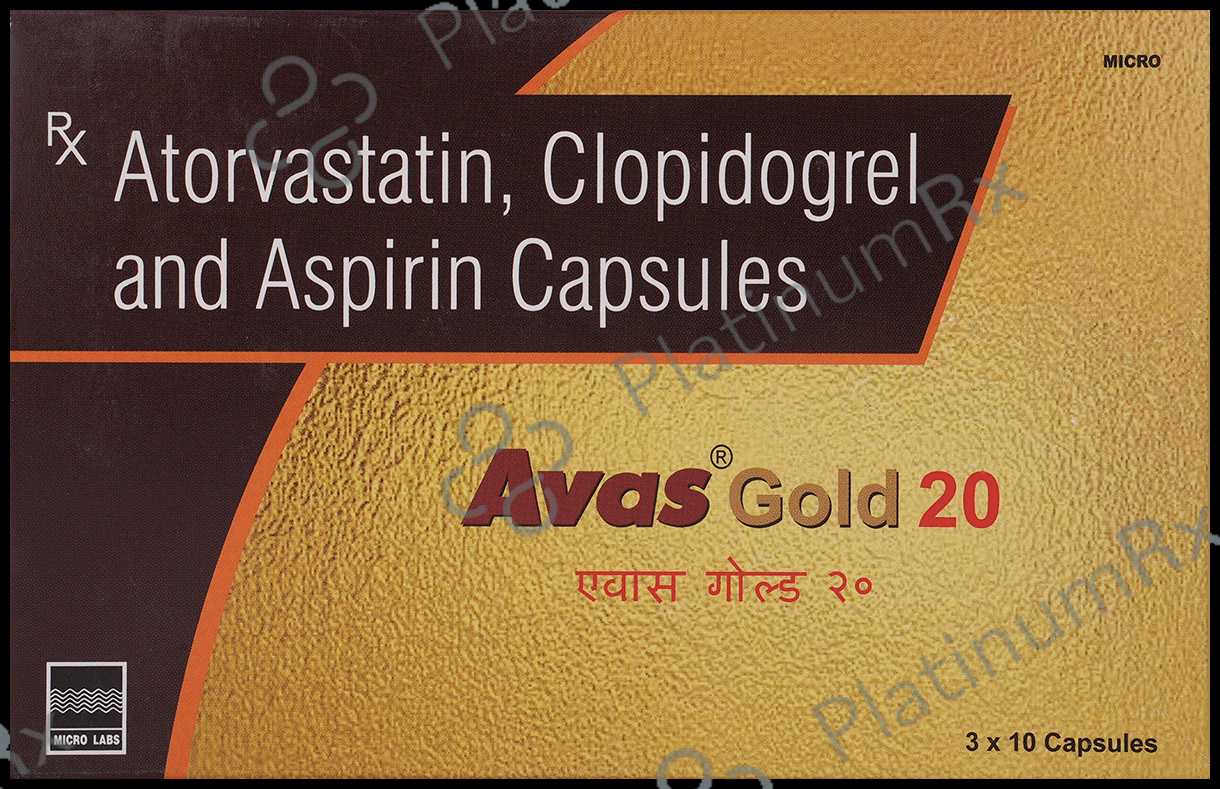Avas Gold 20/75/75mg Capsule 10s | Uses, Price & Substitutes