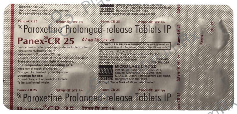Panex CR 25mg Tablet 10s: View Uses, Side Effects, Price and Substitute ...