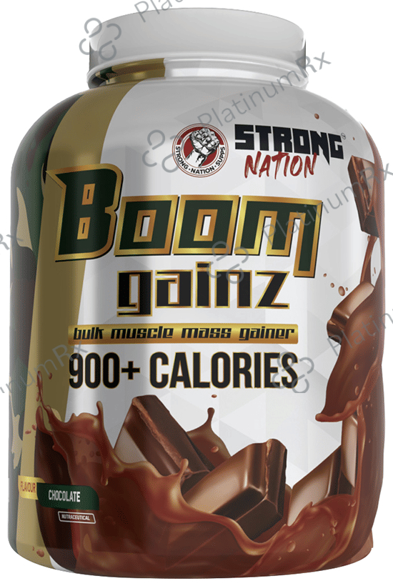 Strong Nation Boom Gainz Bulk Muscle Mass Gainer Powder Chocolate: View ...