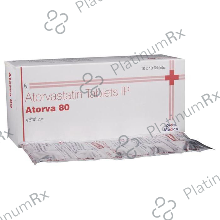 Atorva 80mg Tablet 10s: View Uses, Side Effects, Price and Substitute ...