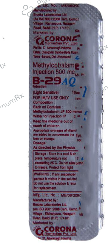 b12 aqua injection B-29 AQ Injection: View Uses, Side Effects, Price and Substitute