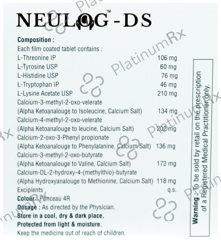 Neulog DS Tablet 10s: View Uses, Side Effects, Price and Substitute ...