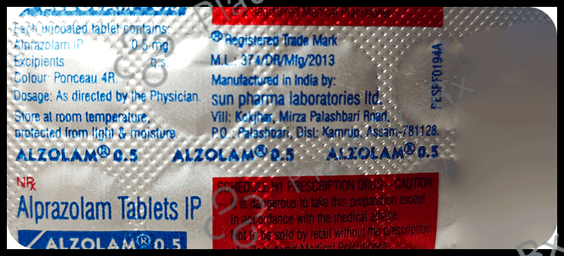 Alzolam 0.5mg Tablet 10s: View Uses, Side Effects, Price and Substitute ...