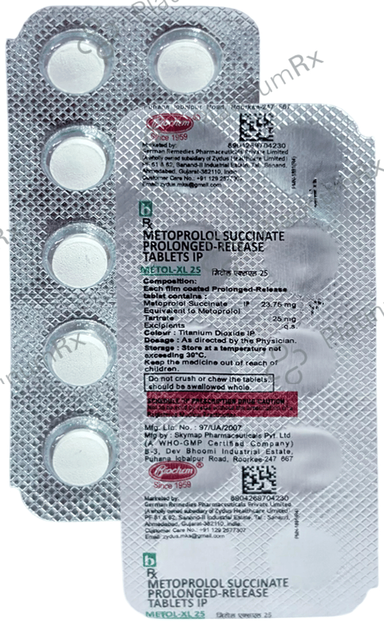Metol Tab Buy Metol 25mg Tablet XL 10s Online: Uses, Side Effects and Price ...