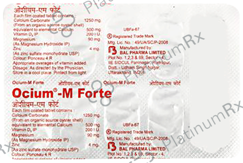 Ocium Ocium M Forte Tablet: View Uses, Side Effects, Price and Substitute ...