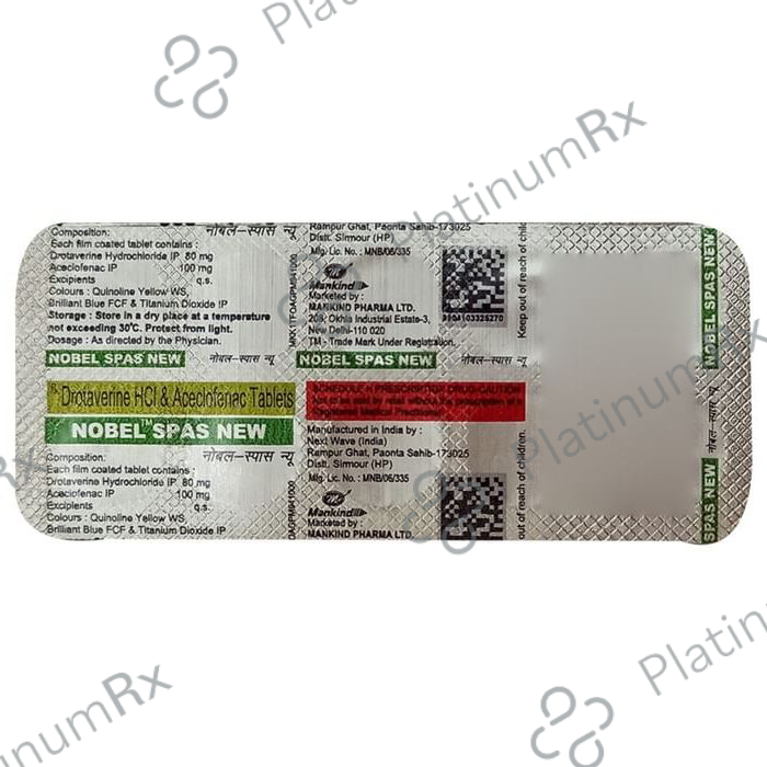 Nobel Spas New 80/100mg Tablet 10s: View Uses, Side Effects, Price