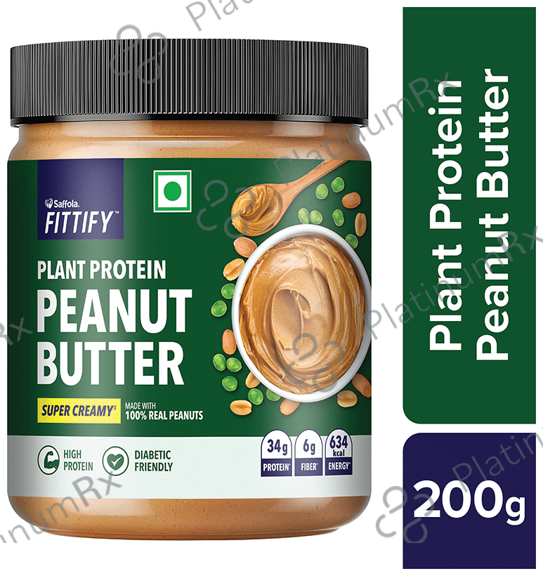 Saffola Fittify Plant Protein Peanut Butter Super Creamy 200 gm: View ...