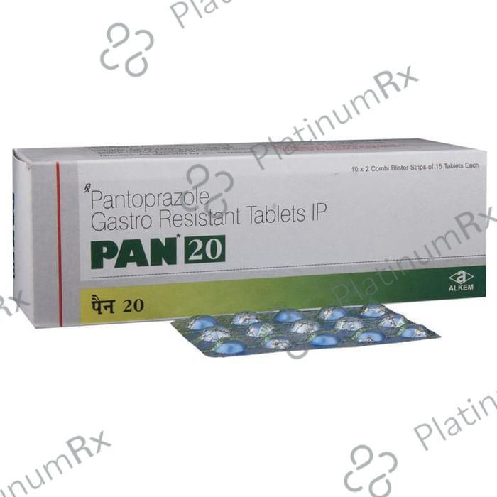 PAN 20mg Tablet 15s: Uses, Side Effects, Price & Substitutes | PlatinumRx