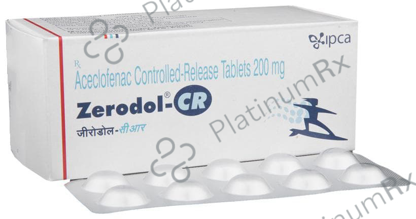 Zerodol CR 200mg Tablet 10s: View Uses, Side Effects, Price and ...