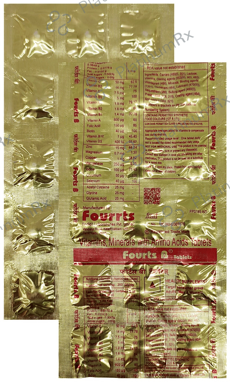 Buy Fourts B Tablet 15s Online: Uses, Side Effects and Price | PlatinumRx