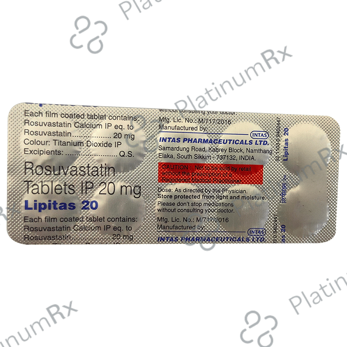 Lipitas 20mg Tablet 10s Save 65% on Substitute Medicine