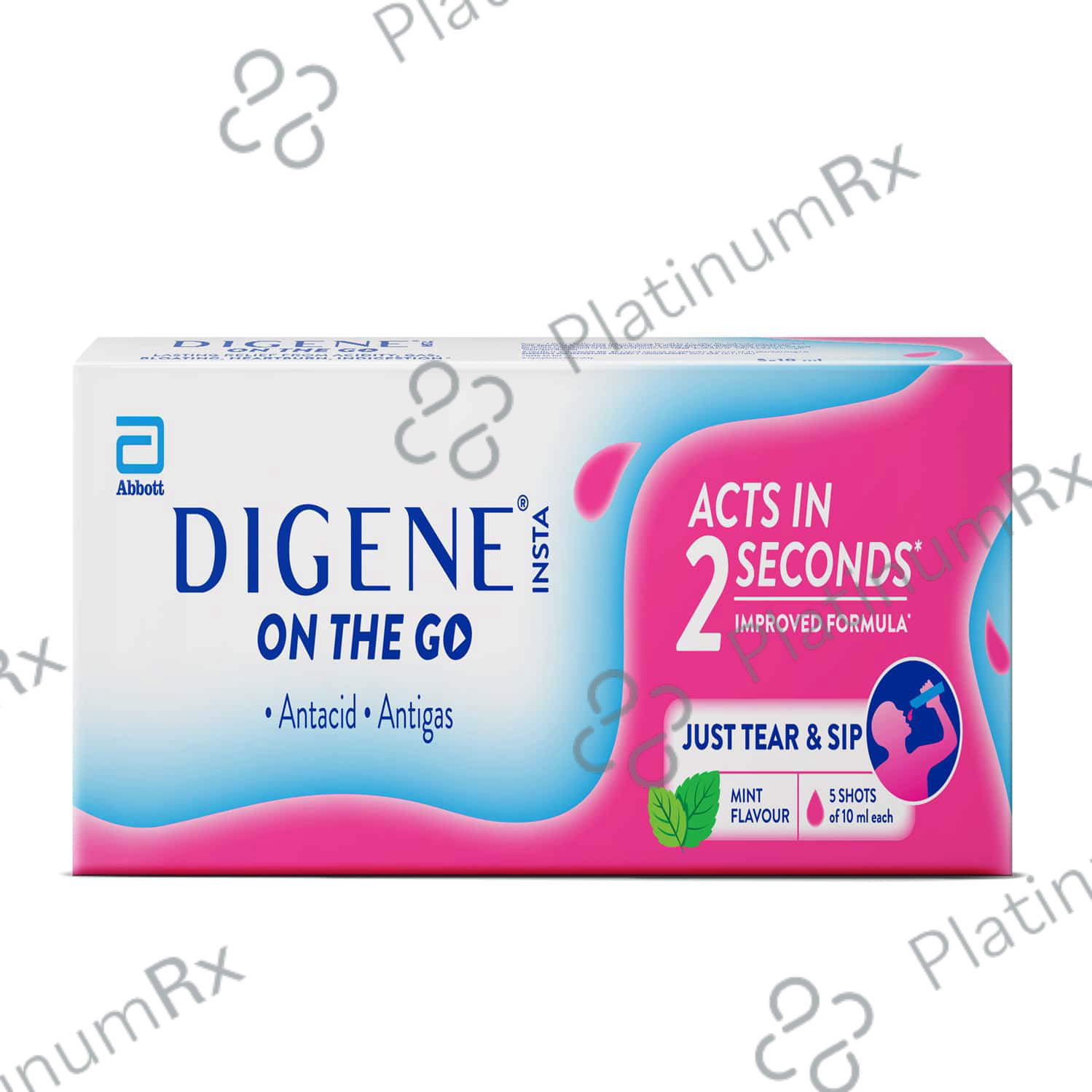 Buy Digene Insta On The Go Mint Flavour Syrup 5X10ml Online: Uses, Side ...