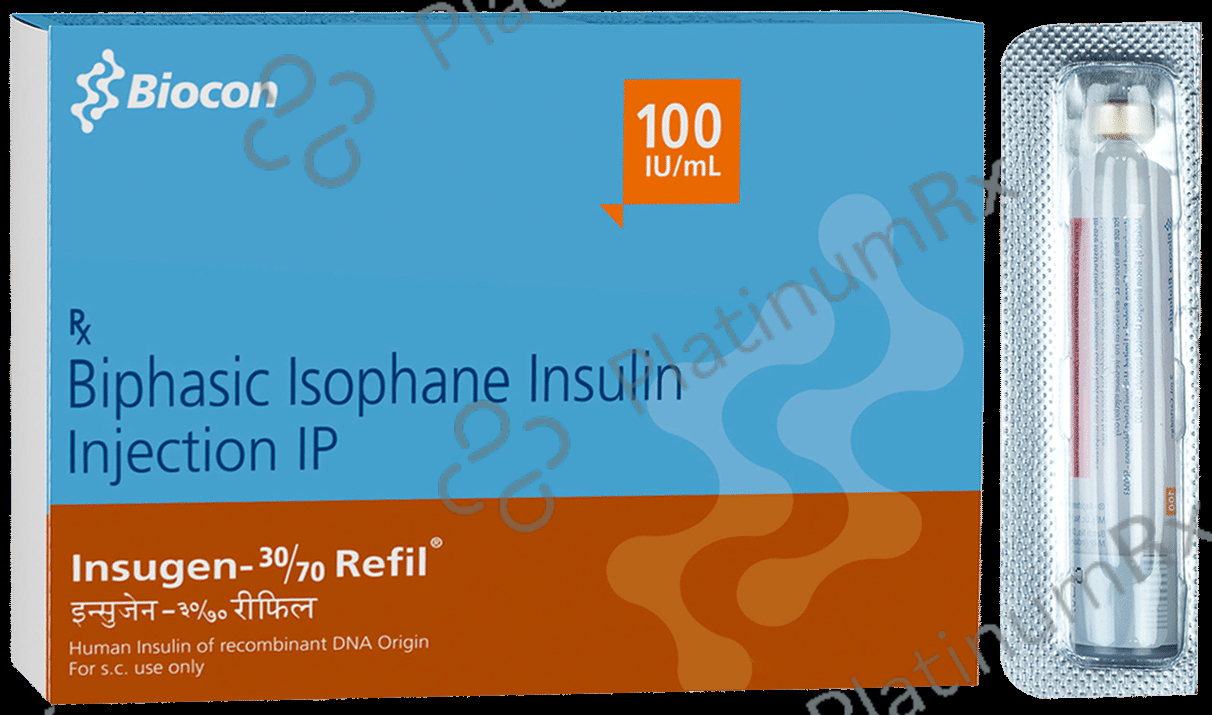 Insugen 30/70 (100 IU/ml) (1*3ml Refill Cartridge / Injection) | Uses ...
