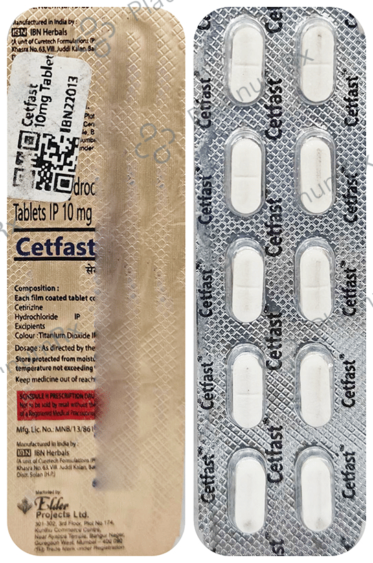 Cetfast 10mg Tablet: View Uses, Side Effects, Price and Substitute ...
