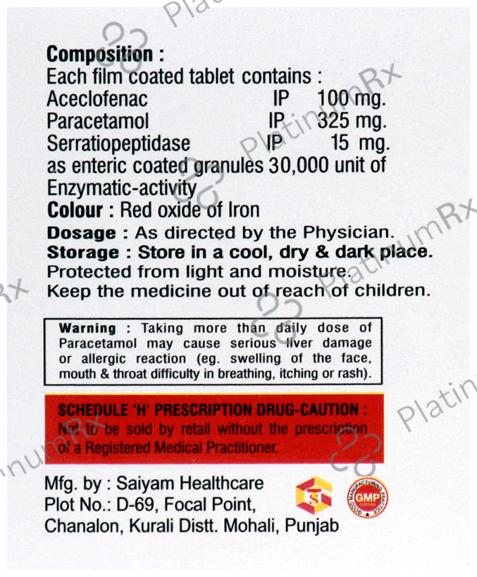 Accecure SP Tablet 10s: View Uses, Side Effects, Price and Substitute ...